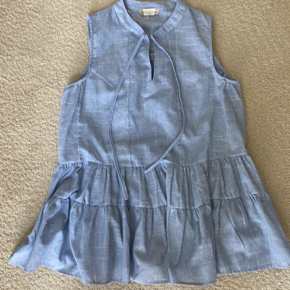 ALTAR’D STATE BLUE AND WHITE SLEEVELESS DRESS SIZE M